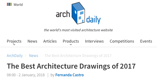 Daipu Architects was selected to ArchDaily: The Best Architecture Drawings of 2017